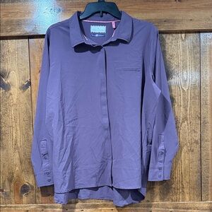 Modern Ambition Women Delightfully Technical Travel Shirt Vintage Violet Size XL
